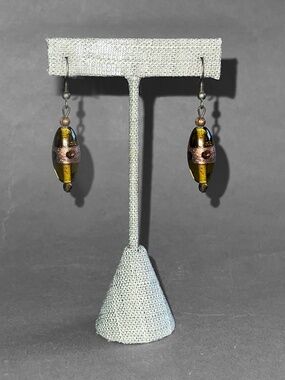 Amber Glass Dangle Earrings